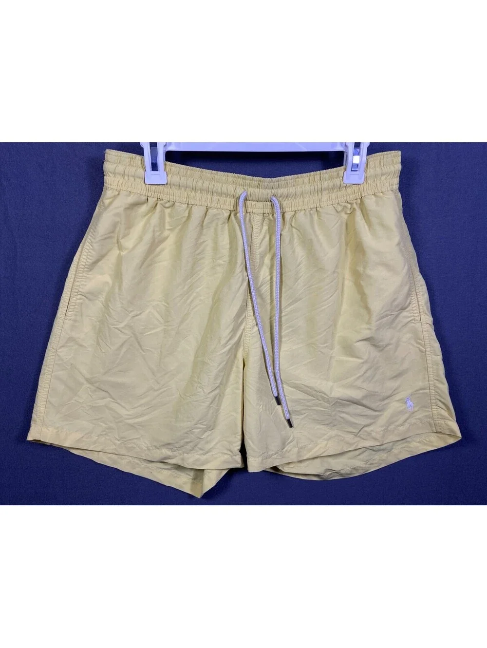 Mens Polo Ralph Lauren Traveler Slim Fit Yellow Nylon Swim Shorts Trunks XL EUC!